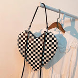 PU Lady Heart Shaped Handbag Lolita Ins Female Shoulder Bag