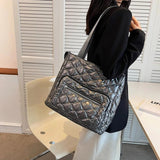 Cotton Padded Bag Women's Diamond Pattern Handbag Winter Quilted Bag