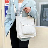 Corduroy Women's Shopper Bag Handbag Autumn Winter Canvas Tote Bag