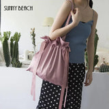 Japan Style String Bag Ruched Shoulder Bag