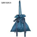 Japan Style String Bag Ruched Shoulder Bag