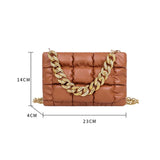 Quilted Shoulder Bag Chain Messenger Handbag Plaid Purse HPS1305