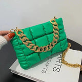 Quilted Shoulder Bag Chain Messenger Handbag Plaid Purse HPS1305