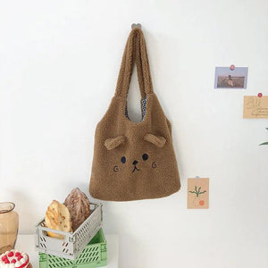 Woman's Plush Bag Cashmere Handbag Large Capacity Shoulder Bags