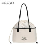 Canvas Tote Ladies Drawstring Shopping Bag Purse for Women
