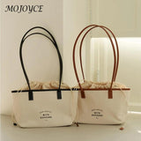 Canvas Tote Ladies Drawstring Shopping Bag Purse for Women