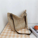 Casual Straw Tote Handbag Large Capacity Women Shoulder Bag