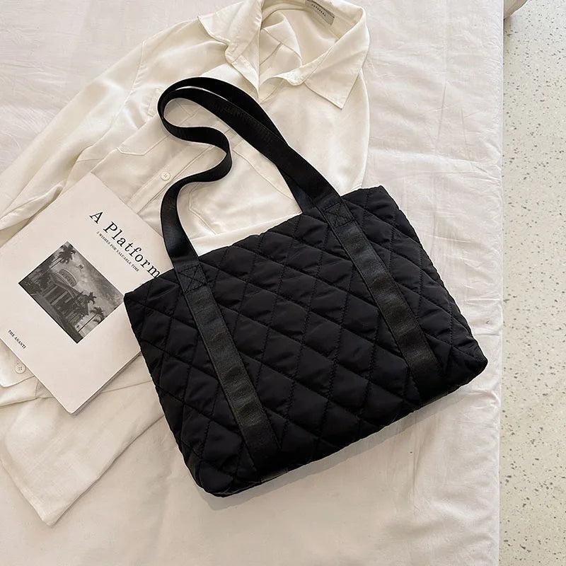 Top Shopper Shoulder Bags For Women Soft Cotton Nylon Shopping Bags Canvas Totes