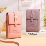 Women Handbags Pu Leather Shoulder Bags Touch Screen Phone Purse