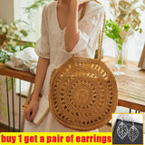 Straw Shoulder Bag for Women Rattan Woven Beach CrossBody Handbag