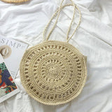 Straw Shoulder Bag for Women Rattan Woven Beach CrossBody Handbag