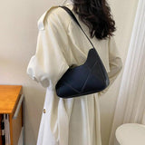Women's Solid Leather Handbag Small Single Shoulder Bag