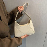 Women's Solid Leather Handbag Small Single Shoulder Bag