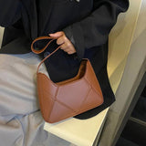Women's Solid Leather Handbag Small Single Shoulder Bag
