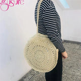Beach Shoulder Bags Women Hollow Handbags Straw Knitting Bags