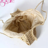 Beach Shoulder Bags Women Hollow Handbags Straw Knitting Bags