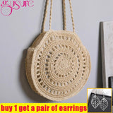 Beach Shoulder Bags Women Hollow Handbags Straw Knitting Bags