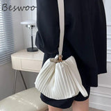 Spring Bags Summer Folds Bucket Bags for Women Shoulder Crossbody Bag