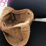 Small Straw Woven Beach Bag Portable Handbag