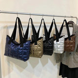 Nylon Shoulder Bags Casual Space Cotton Bag Quilted Totes Warm Winter