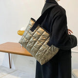 Nylon Shoulder Bags Casual Space Cotton Bag Quilted Totes Warm Winter