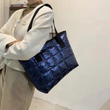 Nylon Shoulder Bags Casual Space Cotton Bag Quilted Totes Warm Winter