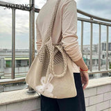 Cute Rabbit Woven Hobo Bag Eco-Friendly Female Tote