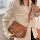 Embroidered Chain Shoulder Bag with Purse