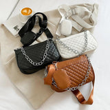 Embroidered Chain Shoulder Bag with Purse