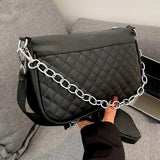 Embroidered Chain Shoulder Bag with Purse