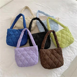 Corduroy Tote Bag for Women Pad Cotton Shoulder Bag Handbags Casual