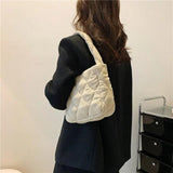 Corduroy Tote Bag for Women Pad Cotton Shoulder Bag Handbags Casual
