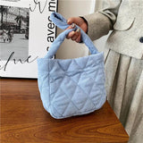 Corduroy Tote Bag for Women Pad Cotton Shoulder Bag Handbags Casual