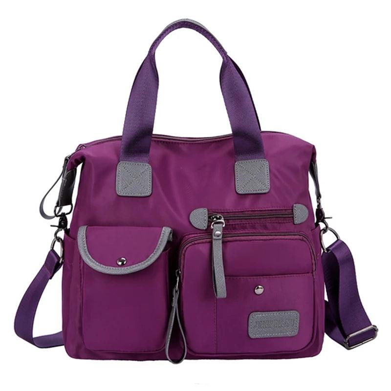 Nylon Shoulder Bag Waterproof Crossbody Large Capacity Tote Travel Messenger