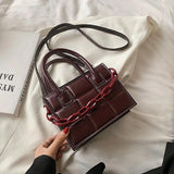 Small Pu Leather Chain Crossbody Bag for Women