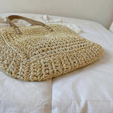 Large Straw Beach Bag Shoulder Tote Women Raffia Travel Handbag