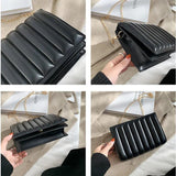 Pleated Crossbody Bags for Women Chain Hand Bag PU Leather