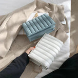 Pleated Crossbody Bags for Women Chain Hand Bag PU Leather