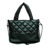 Women's Space Cotton Tote Shoulder Bag Ruched Handbag Quilted Crossbody Bag