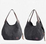 Vintage Canvas Handbag Women Large Capacity Shoulder Bag