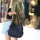 Vintage Canvas Handbag Women Large Capacity Shoulder Bag