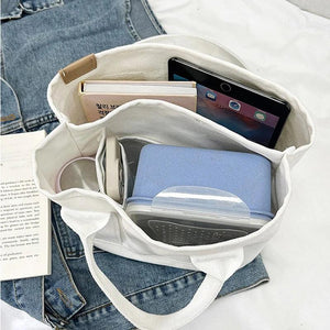 Summer Canvas Women's Tote Bag Solid Top-handle Large Capacity Shopping Purse