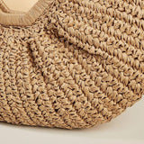 Large Straw Bag Moon Handbag for Women
