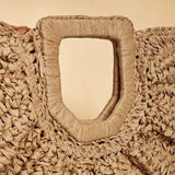 Large Straw Bag Moon Handbag for Women