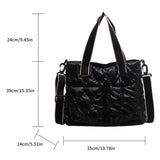 Women's Quilted Crossbody Bag Padded Tote Shopper Purse