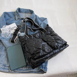 Women's Quilted Crossbody Bag Padded Tote Shopper Purse