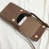 Flap Crossbody Bag Mini PU Leather Shoulder Bag Solid All-Match