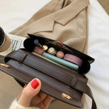 PU Leather Ladies Handbags Commuters Bag Solid Casual Versatile Adjustable Strap