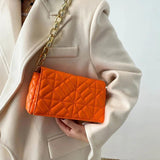 D0LF Shoulder Bag Thick Chain Quilted Handbag Women Clutch Bag