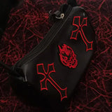 Gothic Harajuku E Girl Handbag Cross Patchwork PU Shoulder Bag